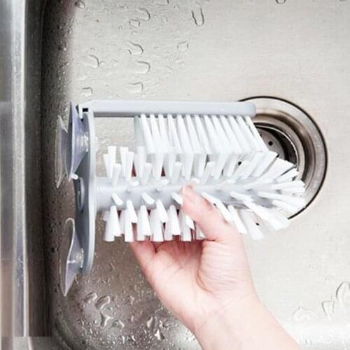 Glass Bottle Cleaning Brush Sink Suction Base Washer Tool Kitchen Scrubber Home Cleaning Tools