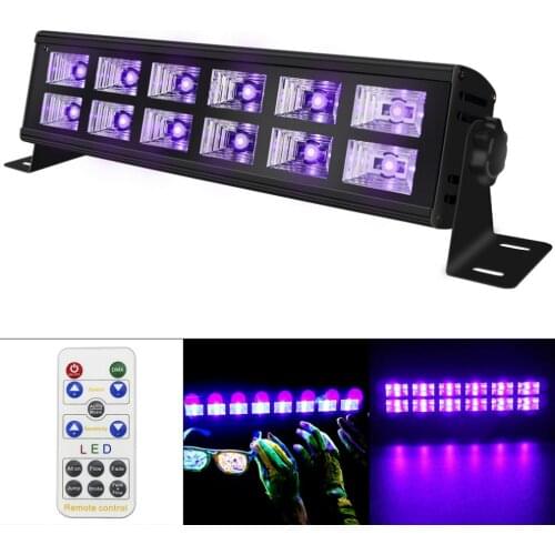 12LED 36W UV Violet Black Lights Voice Control / Self-propelled/DMX 512 for Bar/Christmas Party/Wall Washer Spot Light Backlight