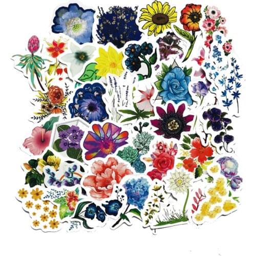 Vinyl Stickers Pack, Waterproof Beautiful Flowers Graffiti Decals for Water Bottle, Phone Case, Laptop, Guitar, Suitcase