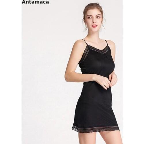 Natural Silk Suspender Skirt Thin Bottomed Nightdress Sexy Lace Slim Fit Silk