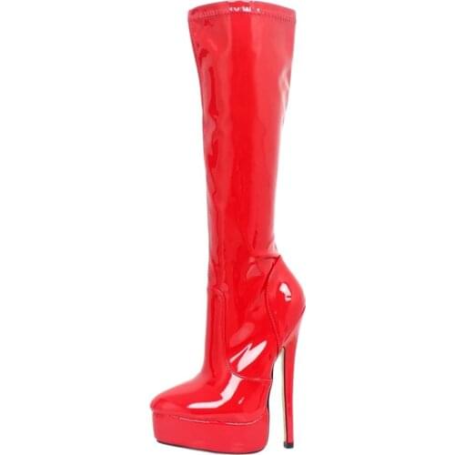 New Arrive Knee-high Boots 15Cm Super High-Heeled Platform Female Unisex Big Size 36-46