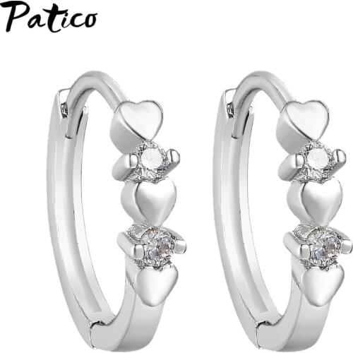 925 Sterling Silver Cute Heart Statement Earrings For Women Girls CZ Cubic Zirconia Trendy 2021 Fashion Jewelry