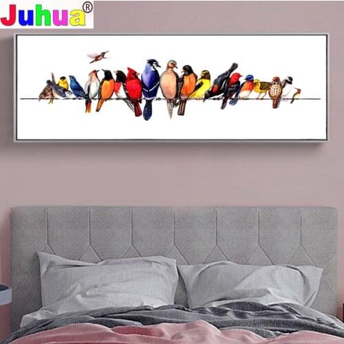 Animal Colorful Birds Large Size Diamond Painting Wall Art Canvas Picture Print for Living Room Home Decor Handmade Gift