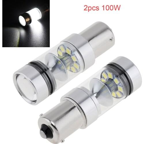 2 Pcs 100W 1156 S25 P21W BA15S LED Backup Light Car Reversing Bulb Lamp