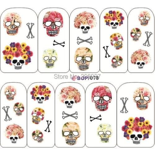 2PCS BOP078 Cartoon Nail Art Water Decal Nail Water Transfer Sticker