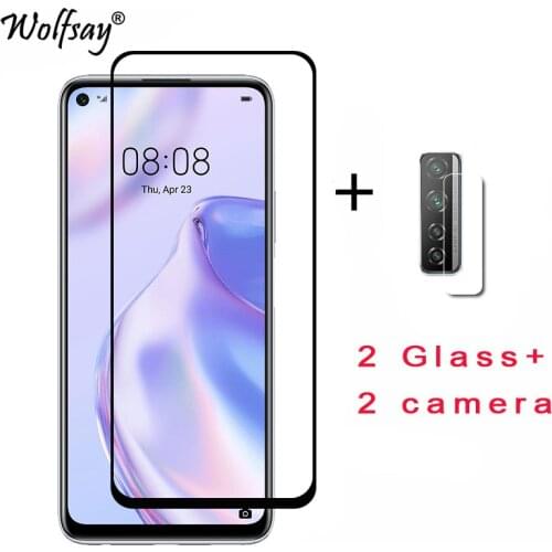 2PCS Full Glued Screen Protector For Huawei P40 Lite 5G Tempered Glass Full Cover for Huawei P40 Lite 5G Anti-scratch Film