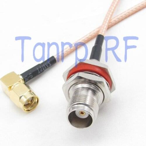20inch TNC female jack waterproof to SMA male right angle RF adapter connector 50CM Pigtail coaxial jumper cable RG316