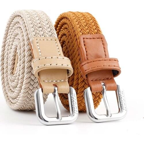 3PC New Mens Casual Stretch Woven Belt Set 100cm Womens Child Elastic Belts For Jeans Knitted Belts Suit Men Modeling Cinturon