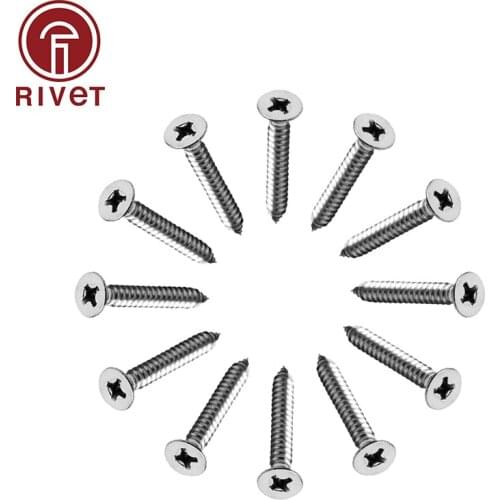 304 Cross Recessed Flat CountersunK Head Phillips Self-tapping Wood Screws GB846 DIN EN ISO 7050 ST2.2 ST2.9 ST3.5 ST3.9 ST4.2