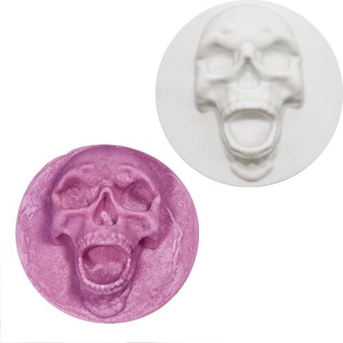 3D Skull Silicone Chocolate Molds Halloween Skull Shaped Silicone Mold Chocolate Mold Diy Baking Tools Cake Mousse Mold