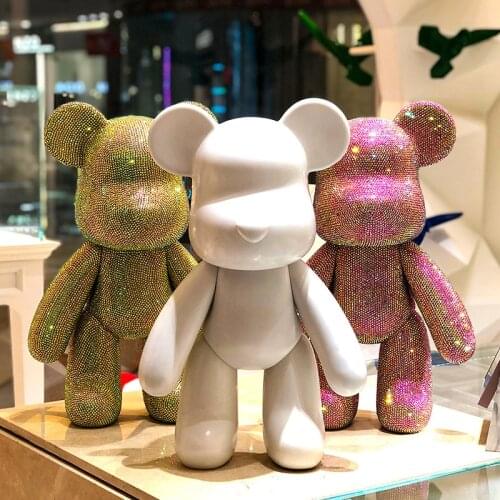 53 Cm DIY Handmade Shiny Artificial Diamond 13 Styles Be@rbrick DIY Fashion Toy PVC Teddy Bear Action Figure Model Toy Kids Gift