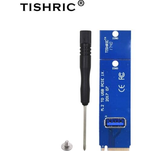 TISHRIC NGFF to USB Switch Adapter Card NGFF M.2 to USB 3.0 Transfer Card For BTC Mining PCI Express 1X to 16X Riser Card
