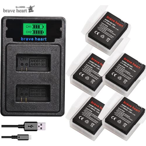 High capacity bateria hero 3 gopro hero3 battery + TYPE-C USB charger+battery case for GoPro go pro Hero 3 3+ camera accessories
