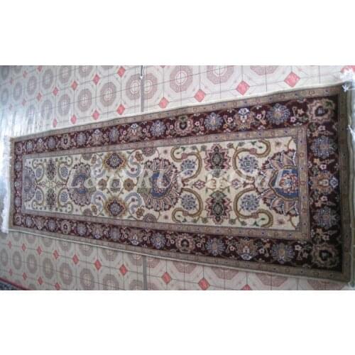 Free shipping 2.5'x8' 160 Line persian woolen carpet , hand knotted persian runner Oriental handmade Persian Rug mixed colors