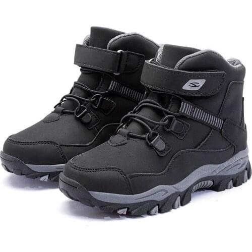 Boys Martin Boots 2020 Autumn Winter New High quality Tide Anti-skid Keep Warm Snow Boots Plus Size 28-39 Shoes for Big Boy Kids
