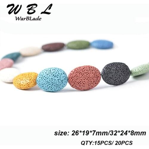 WarBLade 25mm Coin Bead Lava Rock Beads Natural Stone Beads For DIY Necklace Bracelat Earring Woman Jewelry Making Free Shipping