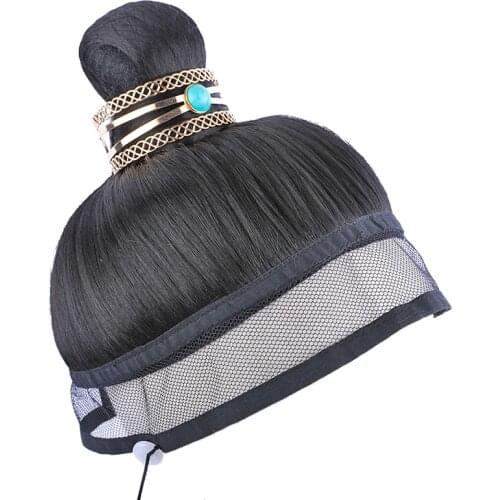 Black Hanfu Men Warrior Cosplay Hair Products Ming Dynasty Ancient History Ninjas Hair Piece