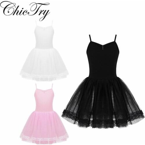 Kids Children Girls Ballet Dress Gymnastics Leotard Stage Performance Ballet Clothing Dance Wear Ballet Class Mesh Tutu Dress