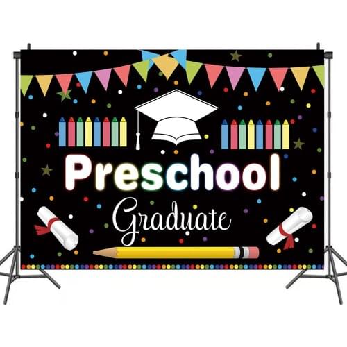 Preschool Graduation Ceremony Background Portrait Photography Kids Party Decors Photographic Backdrops Photocall Studio