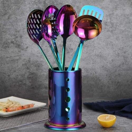 Stainless Steel Dinnerware Sets Multicolor Dinnerware Heat Resistant Non-Stick Kitchen Utensils Baking Cooking Tool Set