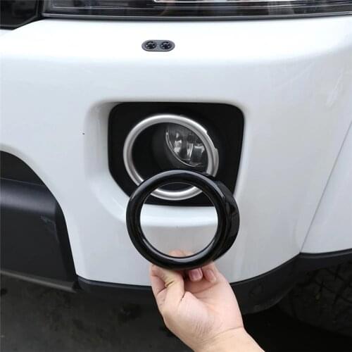 For Land Rover Discovery 4 LR4 2014-2016 Car Accessories ABS Plastic Glossy Black Front Fog Lamp Frame Cover Trim