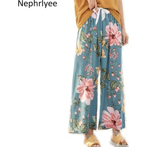 Night Wear Women Pajama Pants Home Pajama Sleep Summer autumn spring Pants to Prevent outwear flower pants Night Pants Lounge