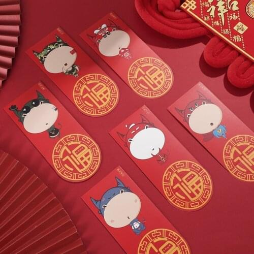 New Year Red Envelopes Cute Cow Hongbao 2021 Spring Festival Coin Purse Gift Special Hard Paper Birthday Wedding Supplies