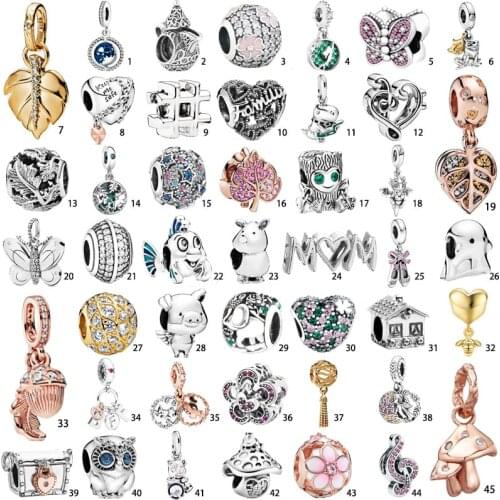 New European S925 Silver charms Pendant Bead Fit Original Charm Silver Bracelet Trinket Jewelry For Women Girl Gift
