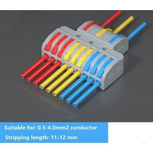 New type 10pcs/lot PCT-222 SPL-633/933 Fast Wire Connector Universal Wiring Cable Connector Push-in Conductor Terminal Block