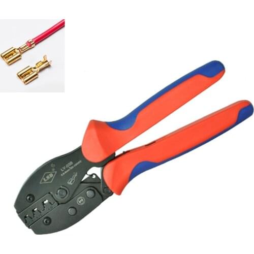 Crimping tool for non-insulated terminals 0.5-6mm2 open plug connector crimper plier ratchet clamp