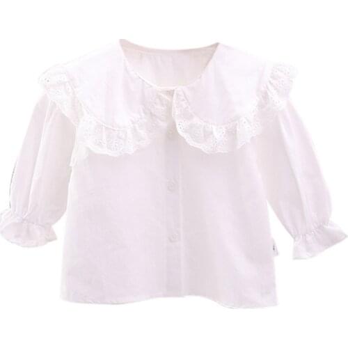 Toddler Kids Baby Girls Princess Outfit Clothes Lace Long Sleeve Shirt Blouse Casual Clothes Wholesale