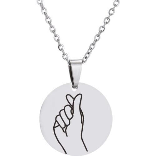 Oly2u Personalize Various Gesture Necklaces Chic Hot Korean Fashion Finger Heart Fist Okay Pendants for Women Party Jewelry