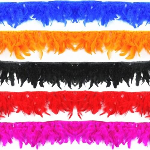 Wholesale 2 Meters/Lot High Quality Turkey Feather Fringe Trims 6-8" Chandelle Marabou Feathers for Crafts Trimming Skirt Dress