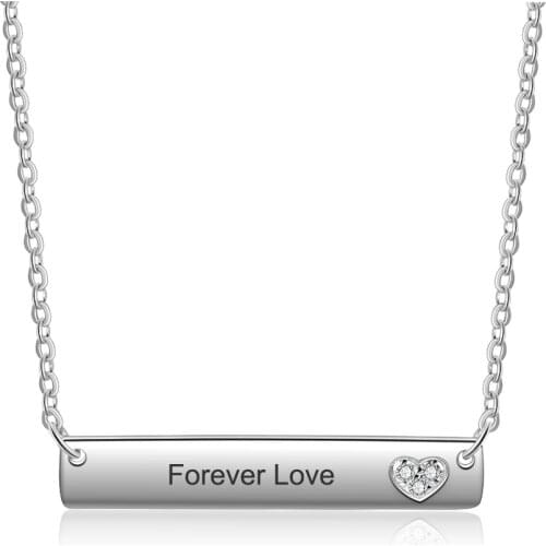 Personalized Name Bar Necklace & Pendants Custom Name Plated Necklaces for Women Fashion Women Wedding Jewelry