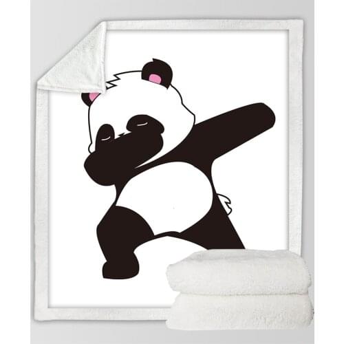 Panda Flannel or Sherpa Blanket Cartoon Animal Fleece Throw Blanket Bears Kids Plush Blanket Panda Posture Bedspread Sofa Decor