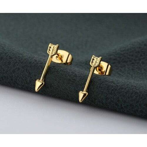 Punk Steel Arrow Cross-shape Design Spike Cartilage Earrings Stud Tragus Body Piercing Jewelry Party Female/Male Fashion Earring