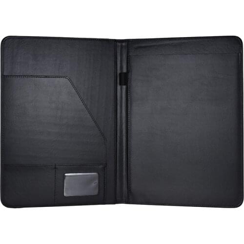 A4 PU Folder Bag Leather MultifunctionalBusiness Portfolio Padfolio Folder Document Case Organizer with Business Card Holder