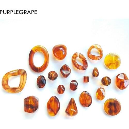 50pcs Resin perforated Beads Diy Earrings Jewelry Accessories Materials Handmade Necklace Bracelet