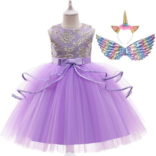 Flower Girl Wedding Princess Dress Vintage Embroidery Baby Girls Dress 3-10 Years Clothing Tutu Halloween Elegant Dress Vestidos