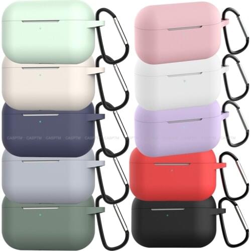 Candy Color Drop-proof Earphone Cases For Airpods Pro Anti-fingerprint Bluetooth Silicone Headphone For Airpods Pro Hook Cover