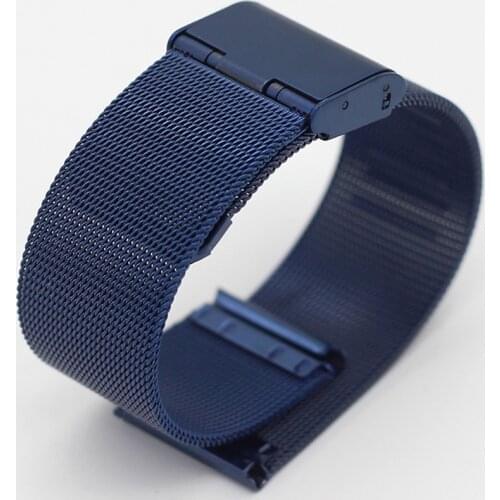 Milanese 10mm 12mm 14mm 16mm 18mm 20mm Golden Rose Gold Blue Stainless Steel Watch Band Milan Mesh Strap Metal Watch Bracelets