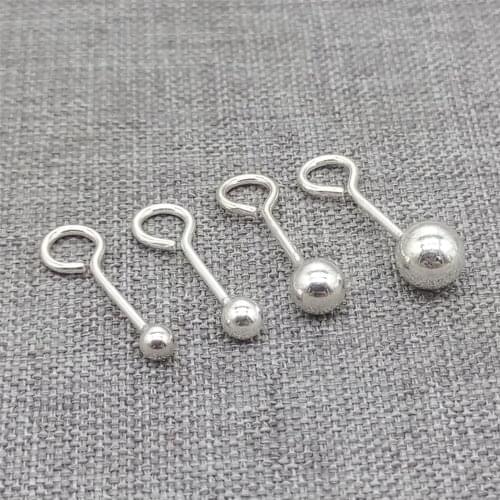 8prs of 925 Sterling Silver Ball Stud Earrings w/ Open Ring 2.5mm 3mm 4mm 5mm