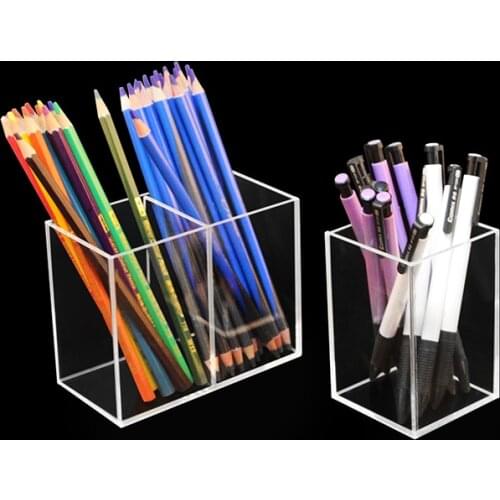 2/3/4 Grid Makeup Brush Holder Organizer Cosmetic Lipstick Pencil Marker Storage Box Transparent Desktop Storage Box Pen Holder