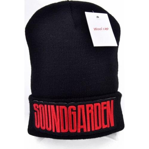 Soundgarden logo Wool Beanies 6 colors Knit Men Winter Hats For Men Women Beanie Warm hat Crochet hat cotton hat
