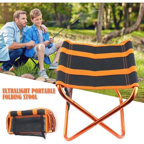 Outdoor Folding Aluminum Fishing Chair Stool Super Light Portable Picnic Tourist Chair With Bag Foldable Camping Hiking Seat