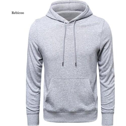 Spring Men Cotton Long Sleeve Basic Hooded Oversized Hoodie Korean Men Sportswear Casual Sweatshirt Male Hoodie
