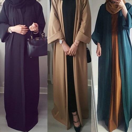 U-CN Abaya femme Robe Dubai Cardigan Muslim Hijab Dress Abayas For Women Qatar Jilbab Caftan Marocain Turkish Islamic Clothing