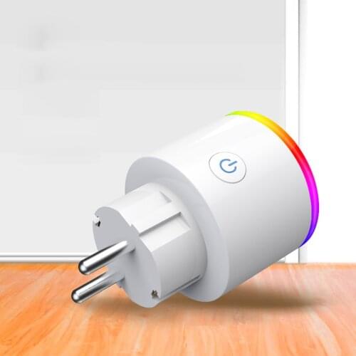 Smart Plug Wifi Socket Phone APP Voice Remote Control Home Automation Timer Switch Wall Plug with RGB LED Light