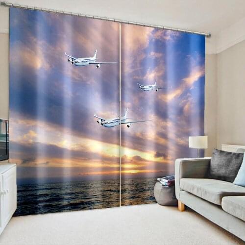 High quality custom 3d curtain blue sky curtains 3D Window Curtain For Living Room Decoration curtains