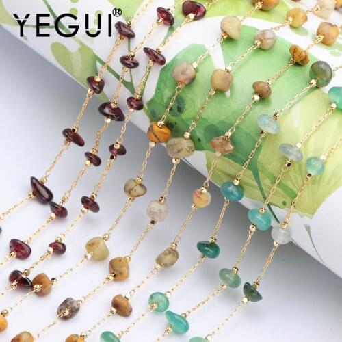 YEGUI C44,jewelry accessories,18k gold plated,0.3 microns,natural stone,diy chain necklace,diy necklace,jewelry making,1m/lot